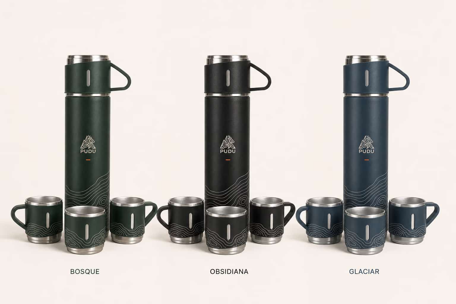 Concepto de colores Bosque, Obsidiana y Glaciar para PUDU Ruta 500